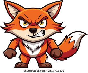 Angry fox mascot design logo
