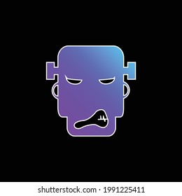 Angry Frankestein blue gradient vector icon