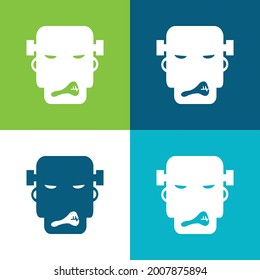 Angry Frankestein Flat four color minimal icon set