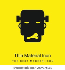 Angry Frankestein minimal bright yellow material icon