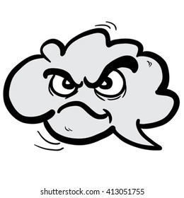 angry freehand drawn cartoon illustration cloud speech bubble