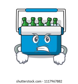 Angry freezer bag mascot cartoon