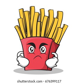 Angry french fries cartoon character