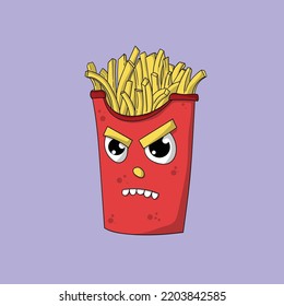 Angry French Fries Food Monster