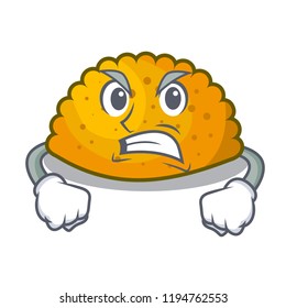 Angry fried patties isolated on the mascot
