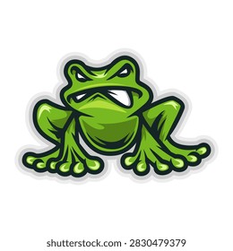 angry frog toad cartoon mascot logo