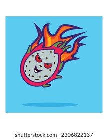 Angry fruit character vector art illustration