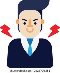 Angry Frustrated Sad Icon Vector Flat Illustration