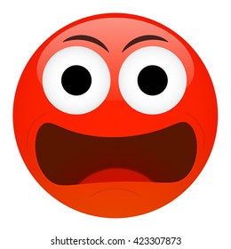 Angry, frustration, confusion emoticon. Bad emotion vector illustration.