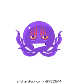 Angry Funny Octopus Emoji