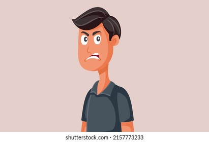 
Angry Furious Man Feeling Irritated Vector Cartoon Illustration. Frustrated guy being toxic and overreacting with rage 
