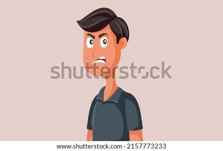 
Angry Furious Man Feeling Irritated Vector Cartoon Illustration. Frustrated guy being toxic and overreacting with rage 
