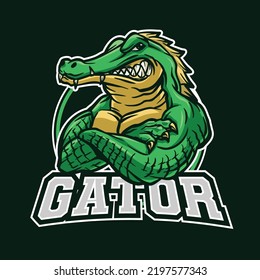 Angry Gator Mascot Logo Illustration