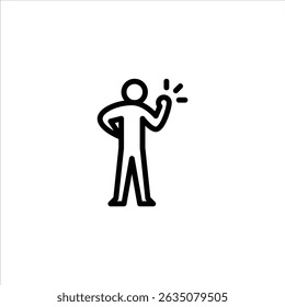 angry gesture outline icon. figure angry line art illustration.