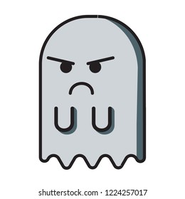 angry ghost emoticon vector, modern concept, simple style 