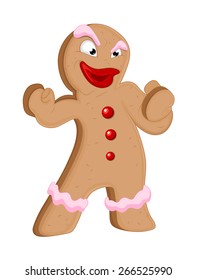 Angry Gingerbread Man Cartoon Character