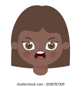 angry girl design over white