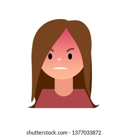 Angry girl emotion on white background vector illustration