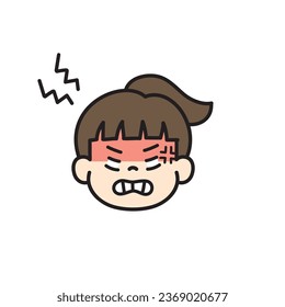 Angry Girl Face-Icon-Bild