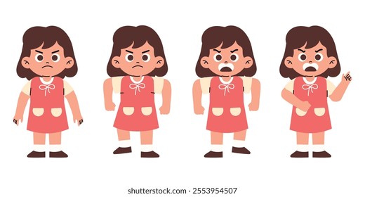 Angry Girl Kids Feels Mad and Tantrum	
