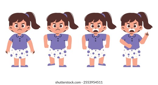 Angry Girl Kids Feels Mad and Tantrum	
