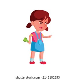 angry girl with shovel toy screaming at friend in sandbox cartoon vector. angry girl with shovel toy screaming at friend in sandbox character. isolated flat cartoon illustration