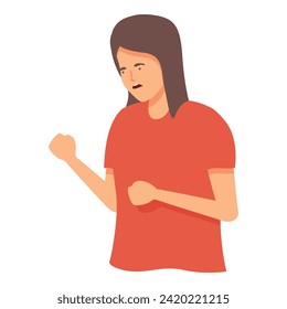 Angry girl talk icon cartoon vector. Sad child. Mind team work