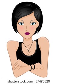 Chica enojada - Vector