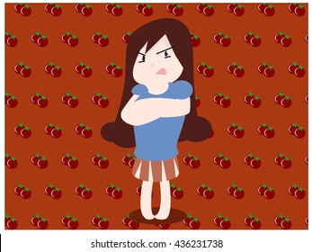 angry girl vector