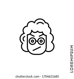 Angry girl, woman icon vector. Furious Face Emoticon Icon Vector Illustration. Outline Style.