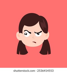 angry girls emoticon face illustration character