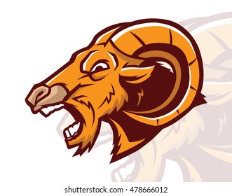 Angry Goat Head Mascot Stock Vector (Royalty Free) 478666012 | Shutterstock