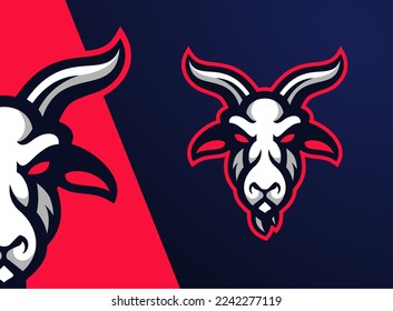 Design-Illustration von Angry Goat Mascot Esport-Logos