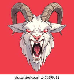 Angry goat mascot for tshirt. gaming logo