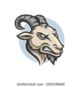 Angry goat modern vector cartoon character