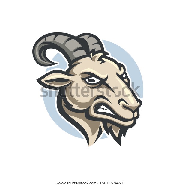 Angry Goat Modern Vector Cartoon Character Stock Vector (Royalty Free