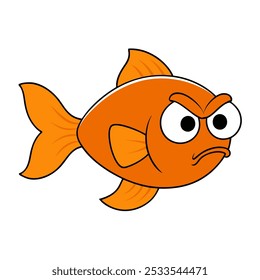 angry goldfish vector art  illustration