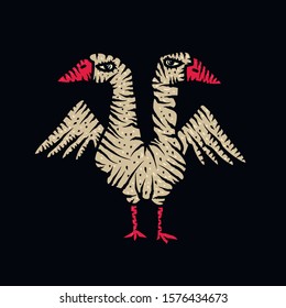 Angry goose on white background vector illustration