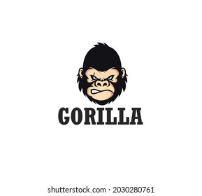 Plantilla de logotipo de mascota gorila enojada