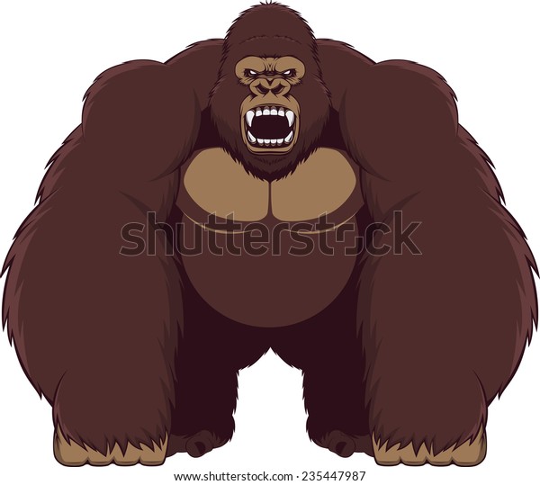 angry gorilla hits window