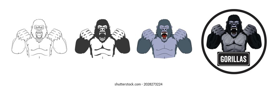Angry Gorilla Cartoon Logo Design