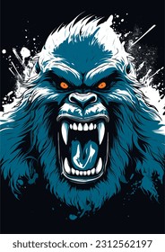 Angry gorilla, cartoon vector illustration
