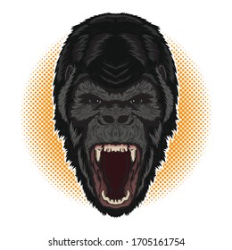 Angry Gorilla face, good for tshirt design and sport team mascot