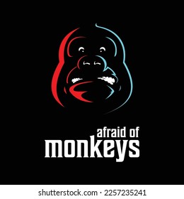 angry gorilla face logo icon design