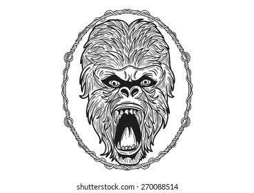Angry Gorilla Head