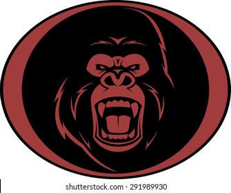 Angry gorilla head