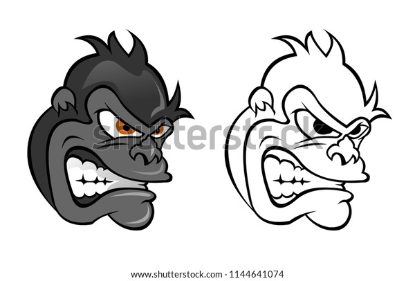 Angry Gorilla Head Cartoon Character Stock Vector (Royalty Free ...