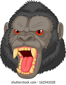 Angry gorilla head character