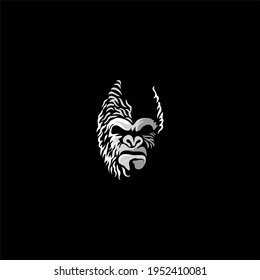 angry gorilla head character logo vector illustration