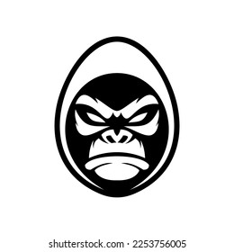 angry gorilla head in hoodie mascot vector